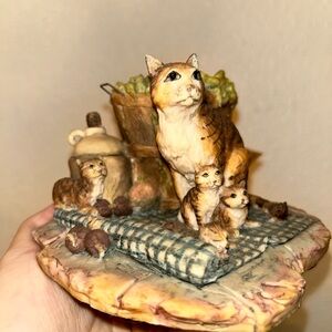 Cat  Vintage adorable unique cat family figurine decor art collectible gift